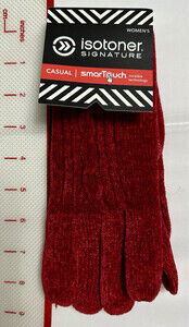 Isotoner Women's Cable Knit Gloves w/Touchscreen Palm Patches Really Red NEW